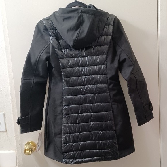 BCBGeneration Water-Resistant Hooded Softshell Long Puffer Jacket size XS - Picture 4 of 16